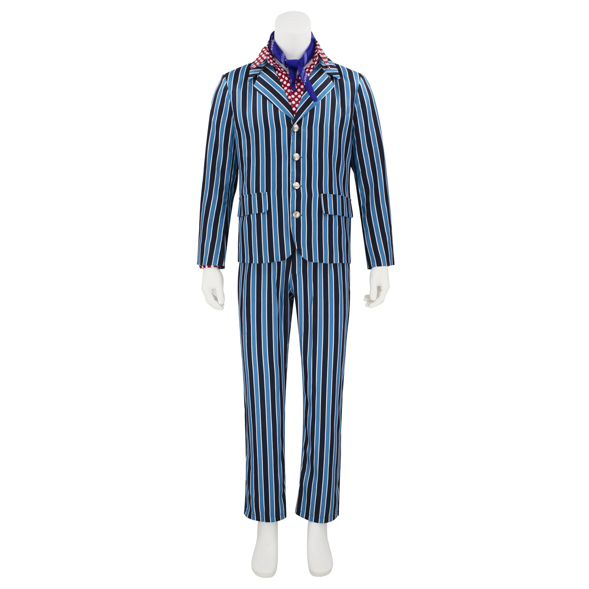 

Austin Powers Striped Suit Set Cosplay Costume Movie Character Halloween Masquerade Performance Clothing for Men