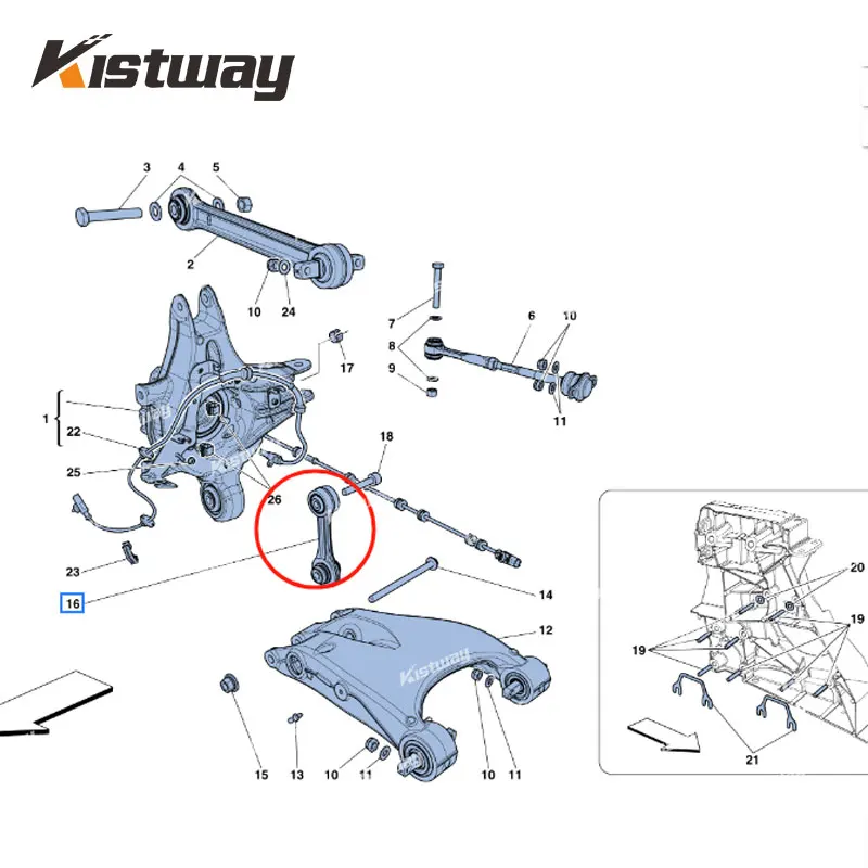 2PCS Good Quality Rear Control Arm Kit For Ferrari 458 488 F12 FF California 259688 260881 view 2