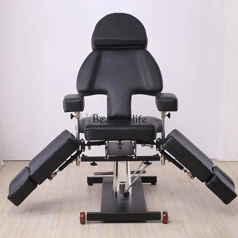 Elektrische Tattoo Bank Multifunctionele Gezichtsbed Tillen Split Been Full Stoel Met Rug
