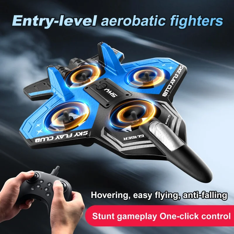 

New Glider Flying Helicopter RC Hobby Jet Plane 2.4G Stunt Remote Control Foam Fighter Airplane Toy Drone With Light