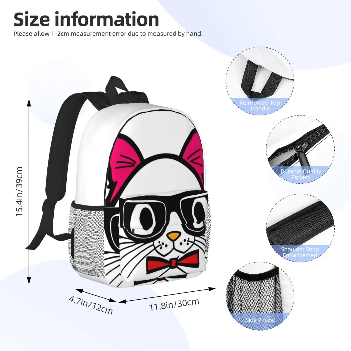 Tas sekolah ringan motif Hello Kitty, tas sekolah ringan, untuk sekolah, luar ruangan, belanja, kantor 15 inci