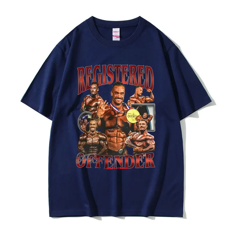 Registered Flex Offender Graphic T-shirt Men Women Casual Oversized Geek Fitness T Shirts Funny Workout Bodybuilding T-shirts