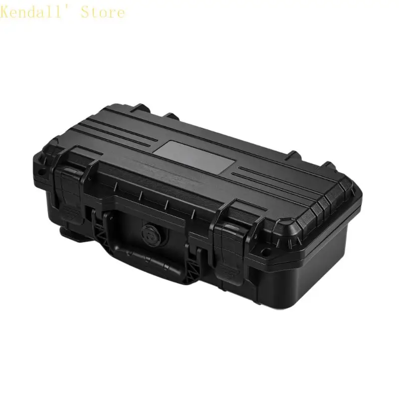 3XUB Locking Motorcycle Side Storage Box with Hard Plastic Shell, Reinforced Panel Structure and Black Utility Case Design for