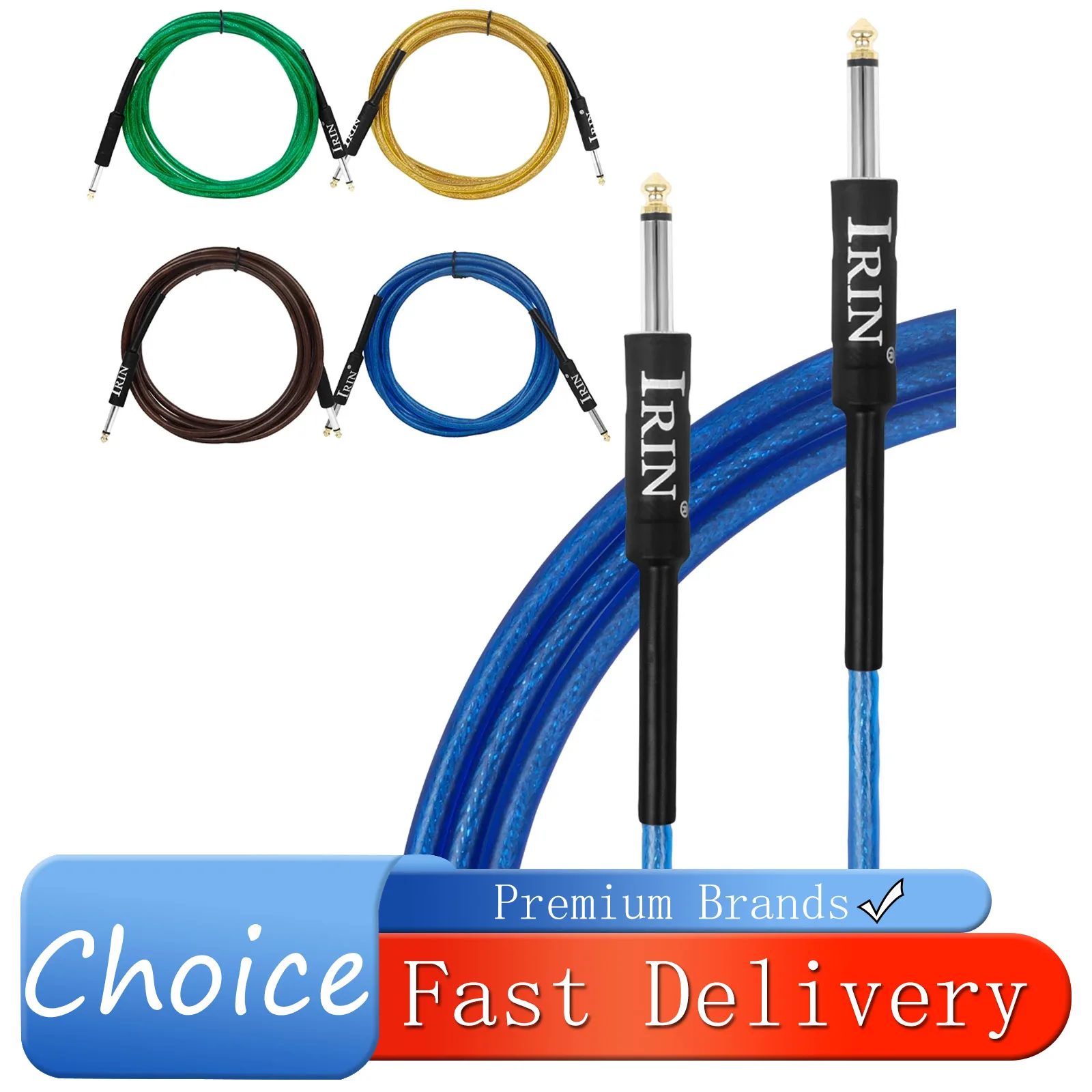IRIN 3M Audio Cable Connection Line 6.35MM Double Straight Transmission Amplifier Cable Guitar Bass Instrument Accessories