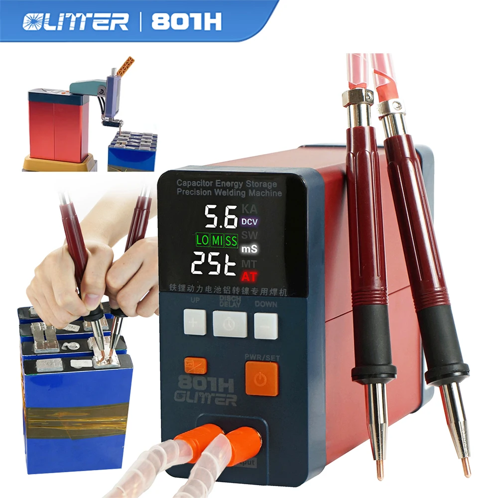 GLITTER 801H Spot Welder 19.8KW 3500A Pulse Current Spot Welding Machine For Lithium Iron Phosphate Battery Aluminum Nickel Weld