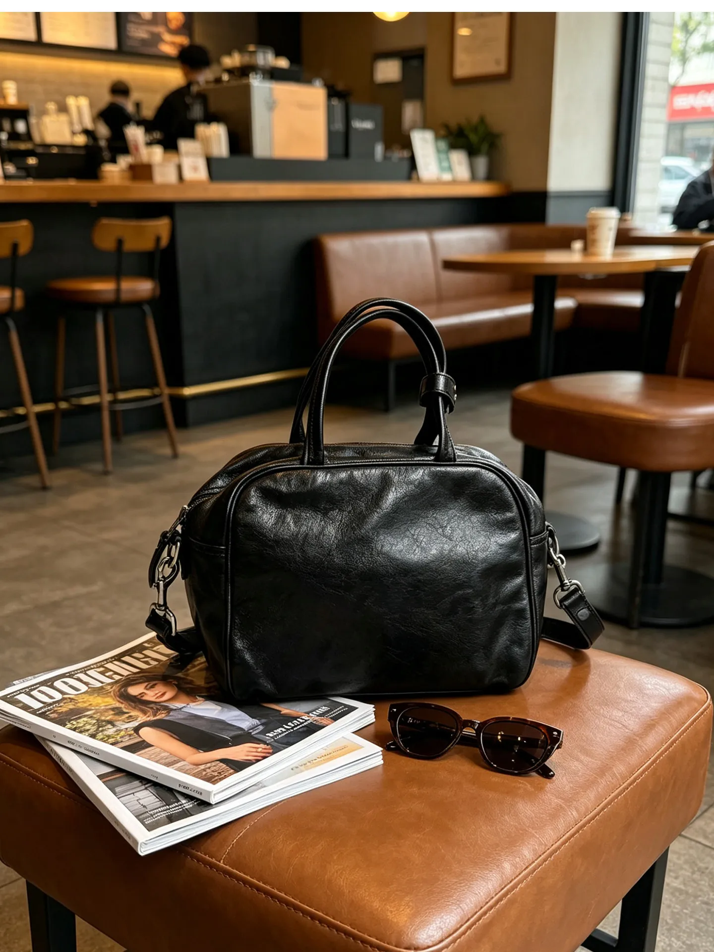 PNDME einfache, modische, hochwertige Damenhandtasche aus Rindsleder der ersten Schicht, Outdoor-Party-Luxus-Umhängetasche aus weichem Echtleder – Detail 1