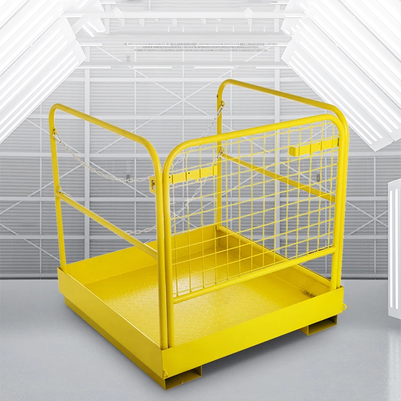 Forklift manned platform high-altitude outdoor maintenance platform with guardrail foldable forklift safety cage