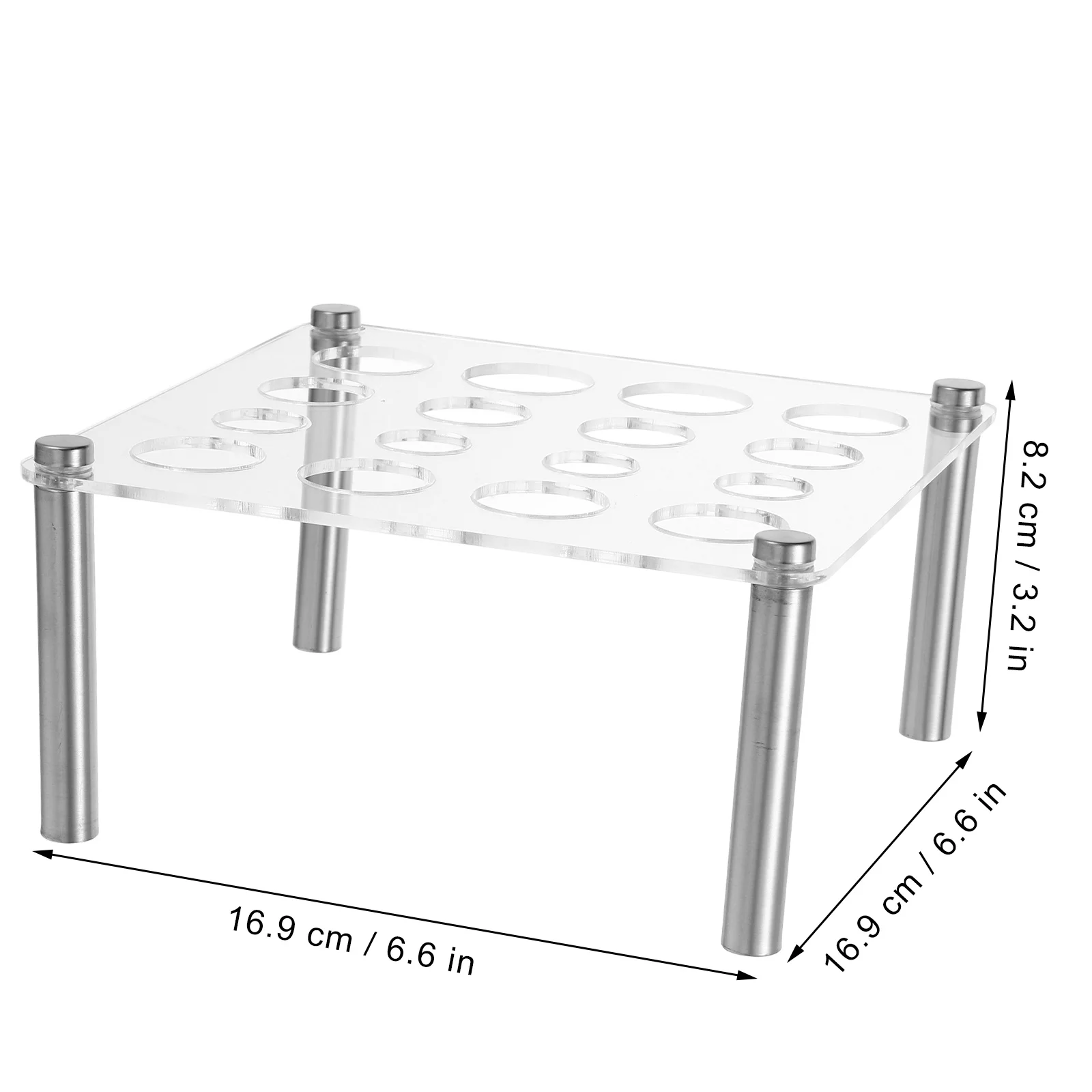 Square Acrylic Chess Piece Mold Holder Three Apertures 28mm 25mm 20mm Stable Display Stand for DIY Resin Chess Accessories