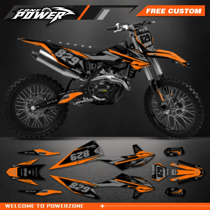 Powerzone Custom Backgrounds Graphics Decals Sticker Kits for KTM EXC XCW 2020 2021 2022 2023 SX SXF 2019 2020 2021 2022