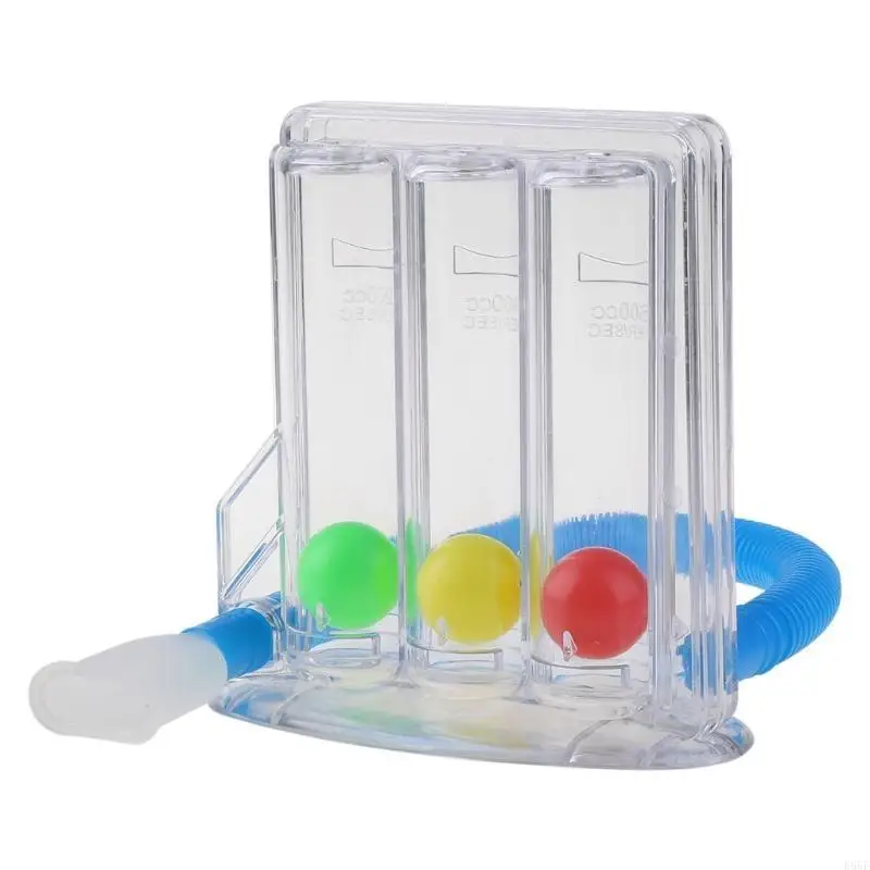 E65F 3-Ball Deep Breathing Exerciser Capaciteit Trainingsapparaat Incentive Spirometer Spirometrie Ademoefeningen en metingen