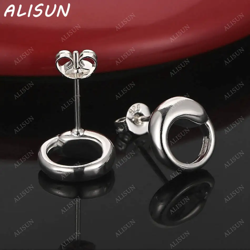 

ALISUN 925 Sterling Silver Round Earrings Stud Earrings For Women Creativity Gifts Street All-match Party And Daily Wear