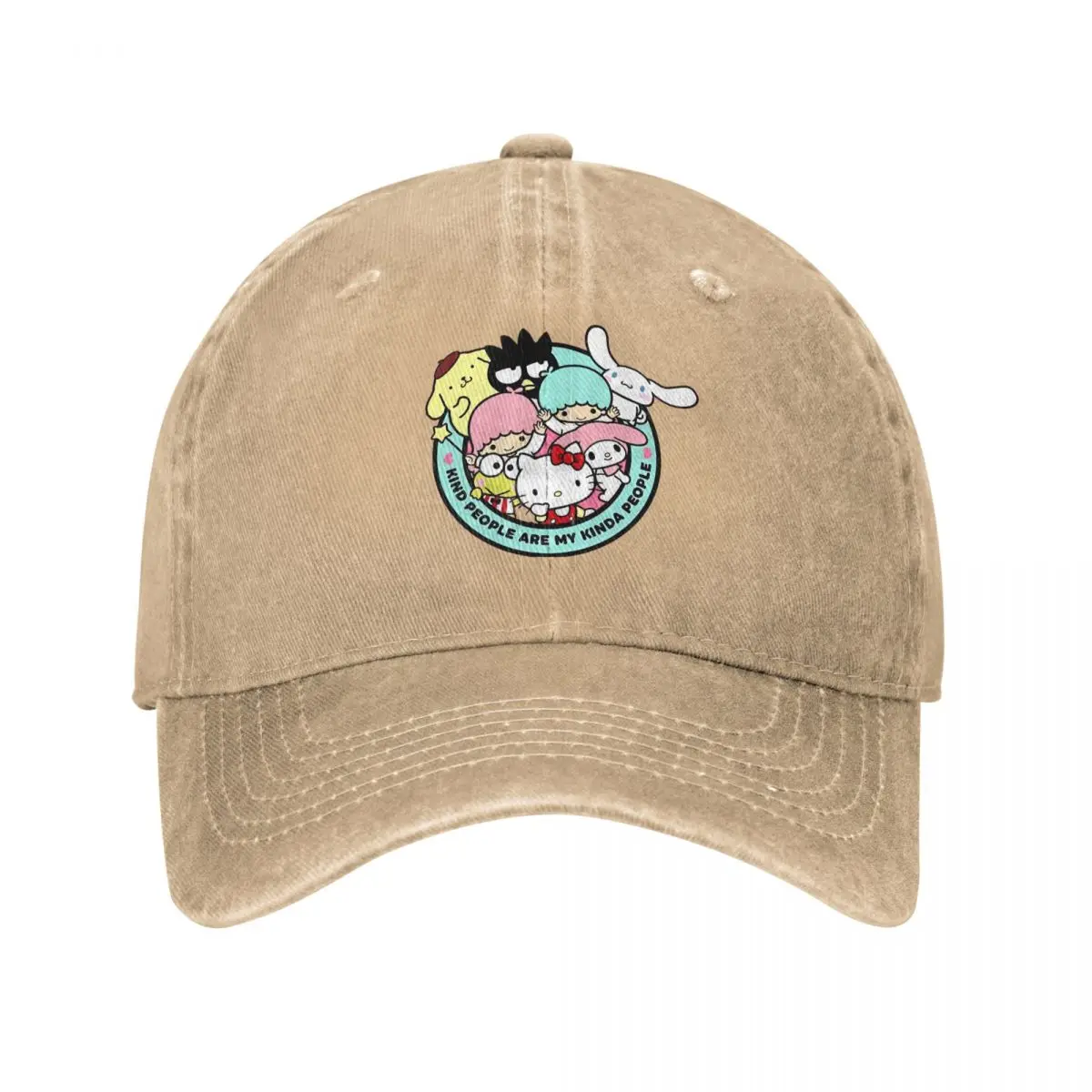 Official Hello Kitty and Friends Melody Cinnamoroll Baseball Cap Vintage Distressed Denim Snapback Hat Men Women Outdoor Caps