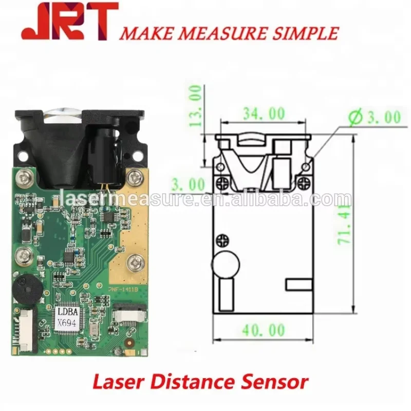 100 m laserafstandsmetingssensor UART TTL met USB
