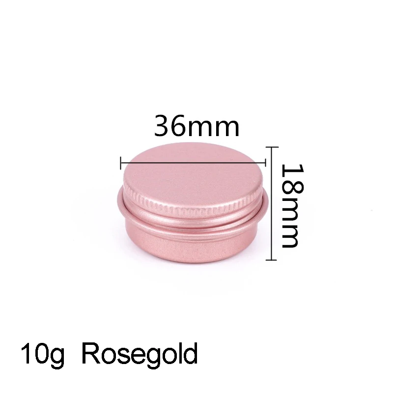 30pcs 5/10/15/20/30/50g Rosegold Round Empty Silver Aluminum Tin Spice Candle Jars Cosmetic Lip Balm Container Refillable Bottle