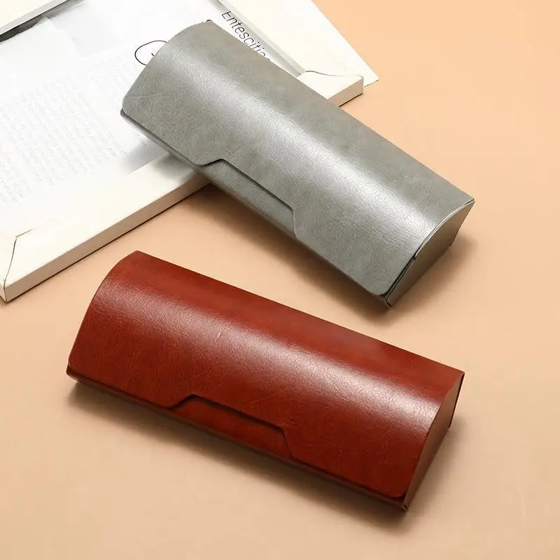Fashion PU Leather Sunglasses Case Hard Shell Slim Eyeglass Box Protective Storage Box Daily Commute & Travel