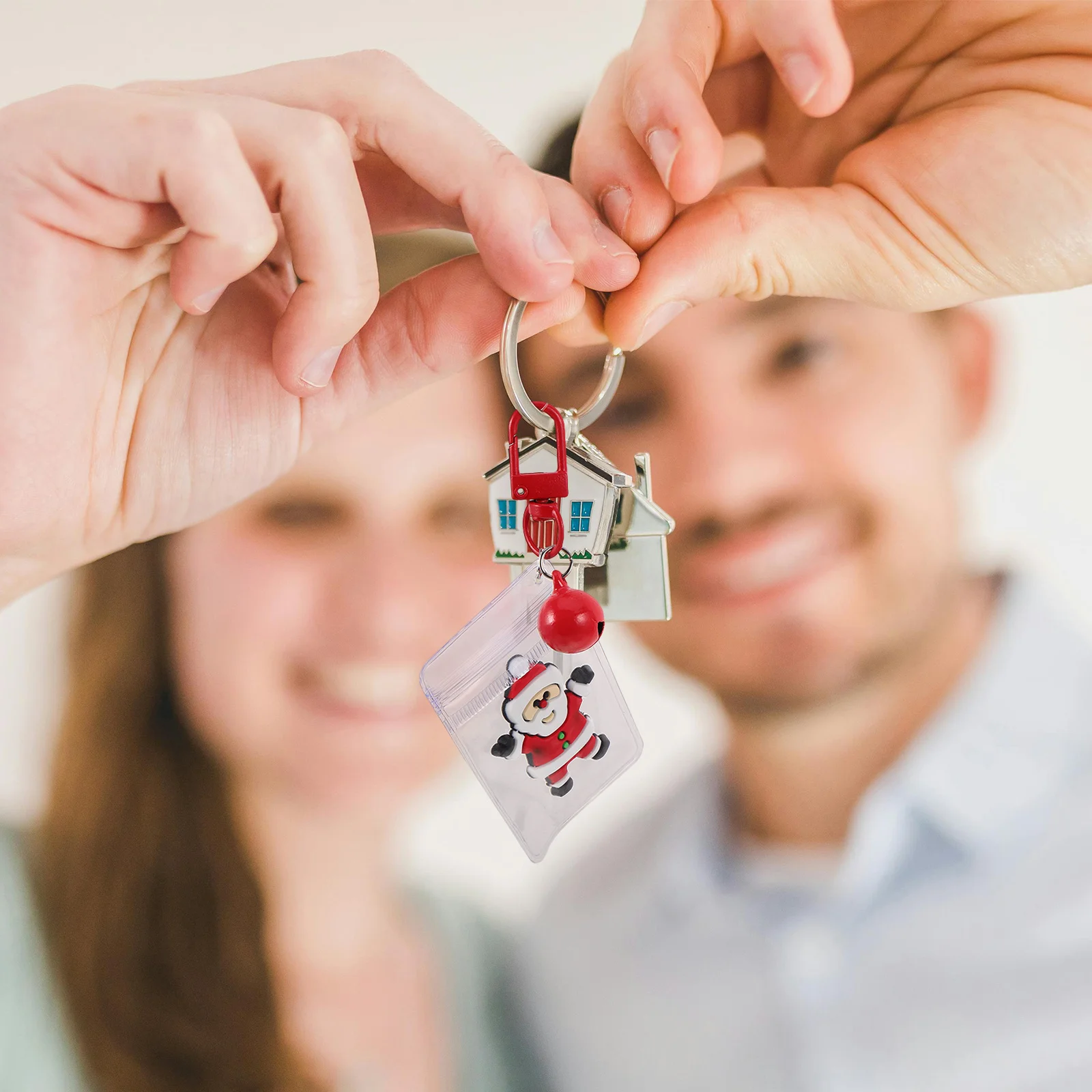 

5pcs Christmas Decoration Hanging Ornaments Santa Claus Charms Car Keychain For Women Party Favors Bag Purse