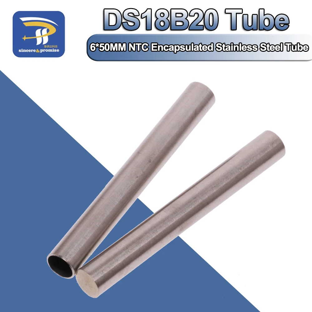 5Pcs/lot Thermocouple / RTD / 6*50MM PT100 DS18B20/NTC Encapsulated Stainless Steel Tube Head Casing Pipes Protective Sleeve