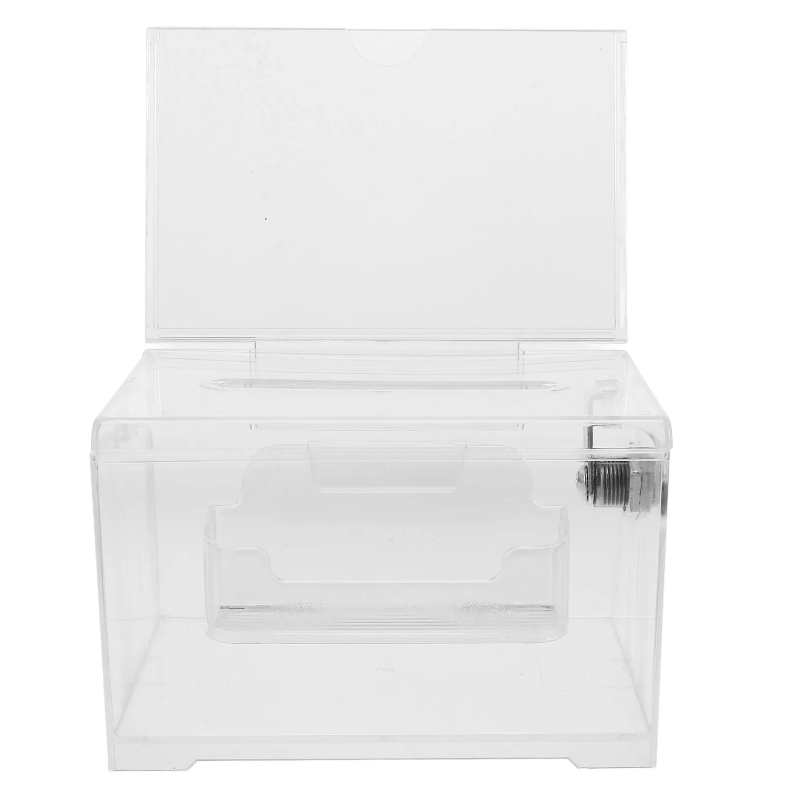 Acrylic Donation Box with Slot and Lock Clear Transparent Suggestion Box for Corporate Voting Public Feedback Cash Collection