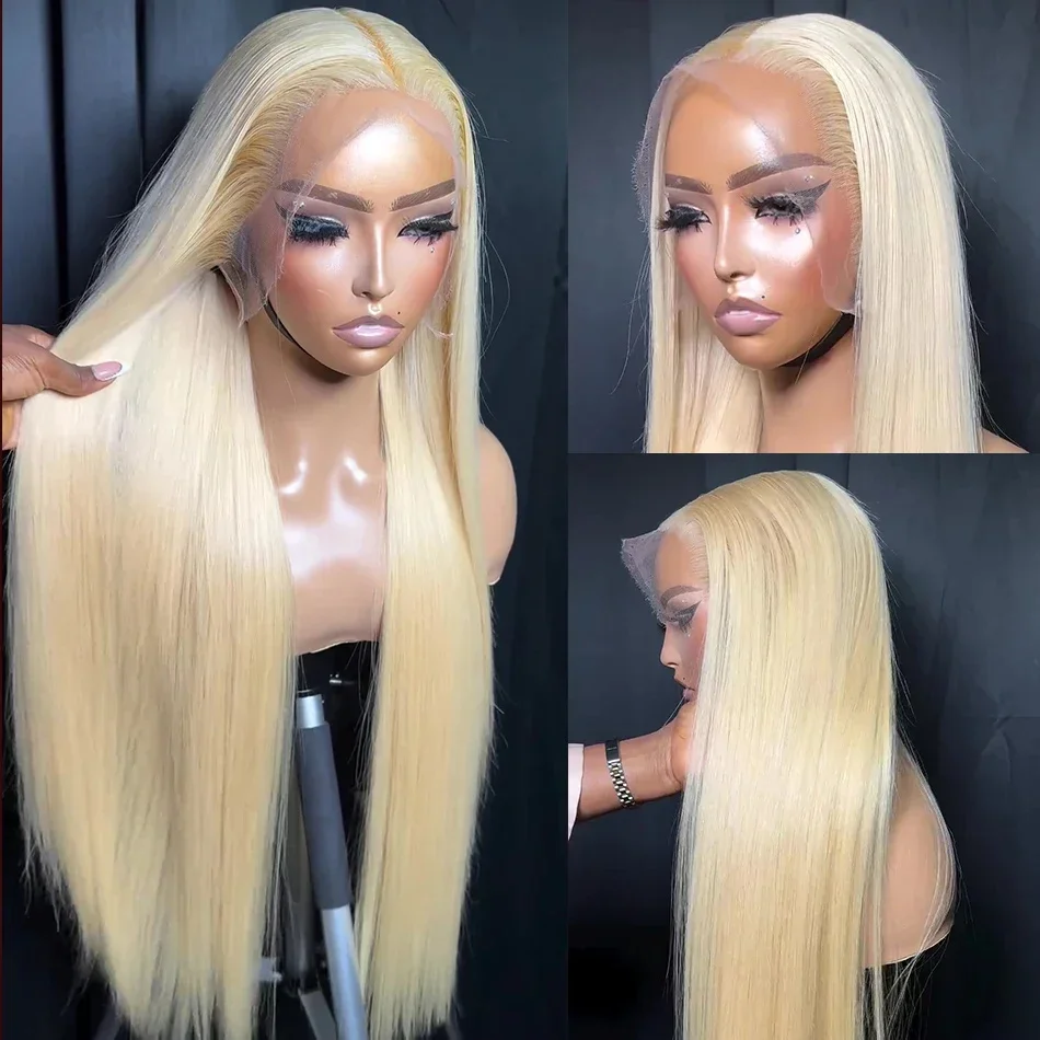 

613 Honey Blonde Color 13x6 180 Density Straight lace Frontal Wig 13x6 HD Transparen Lace Front Human Hair Wigs Brazilian Women