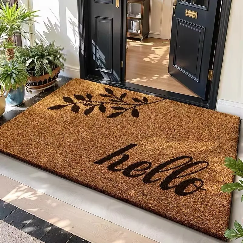 American Retro Entrance Door Mat, Anti-Slip and Wear-Resistant, Outdoor Foyer Dust-Removing Floor Mat, Pet-Themed Carpet