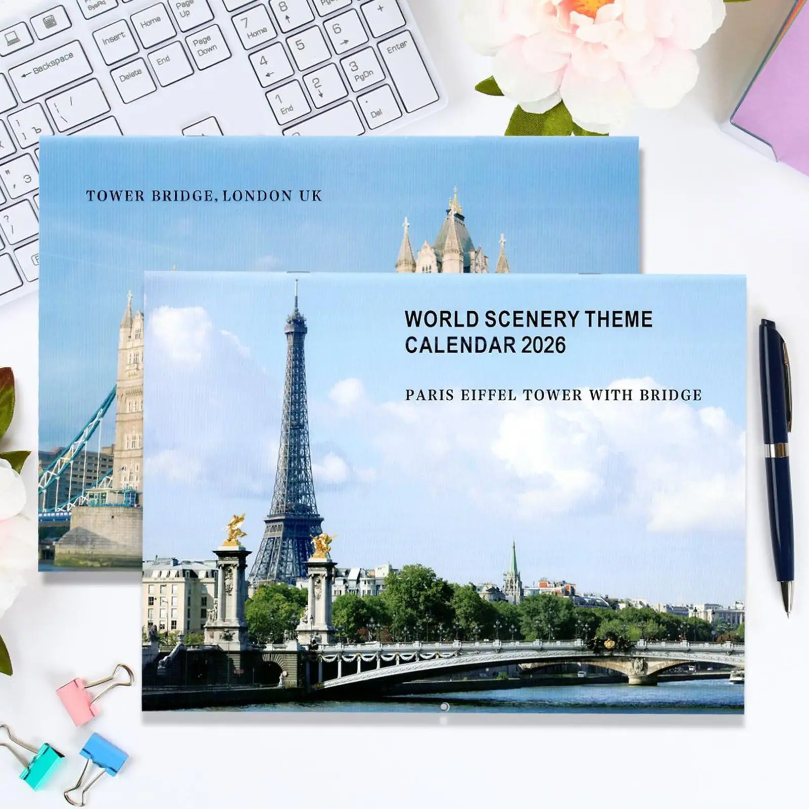 

Настенный календарь с пейзажами мира на 2026 год, 12-месячный, декоративный, для дома, офиса, школы, органайзер для планирования, для квартиры