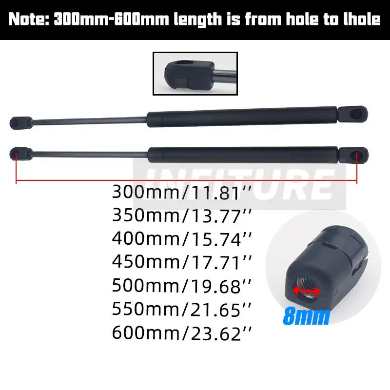 2pcs 300/350/400/450/500/550/600mm 400N Car Gas Struts Spring Shocks Lift Supports RV Windows Storage Damper Camper Back Window