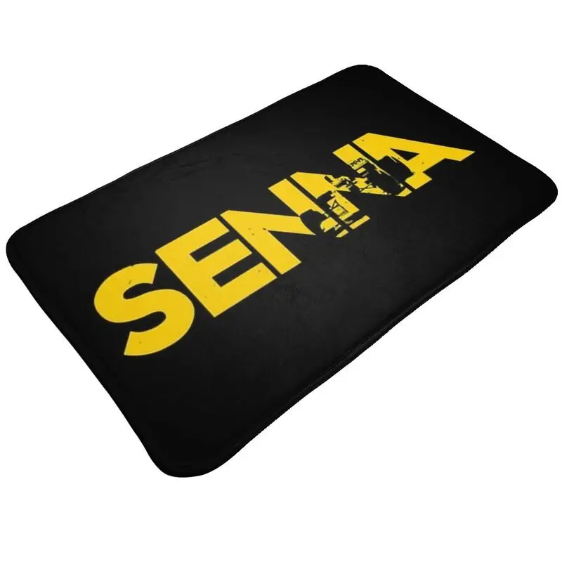 Custom Ayrtons Brazilian Racing Driver Senna Doormat Anti-Slip Kitchen Bathroom Door Floor Mat Living Room Rug Carpet Footpad