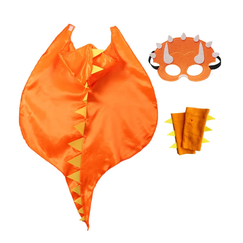 Kids Dinosaur Costume Cloak for Boys Girls Toothless Dragon Performance Clothes Halloween Dinosaur Mask+Cloak Cosplay Outfits image 5