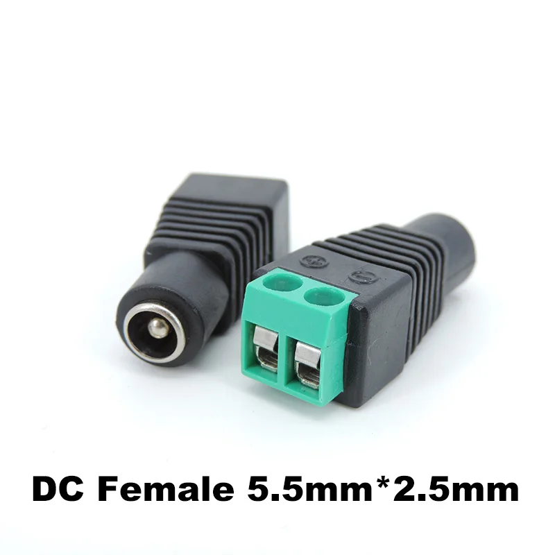 12V 2.5 x 5.5mm 5.5*2.5mm DC Power Male Plug Jack Adapter Connector Plug for CCTV single color LED Light J17