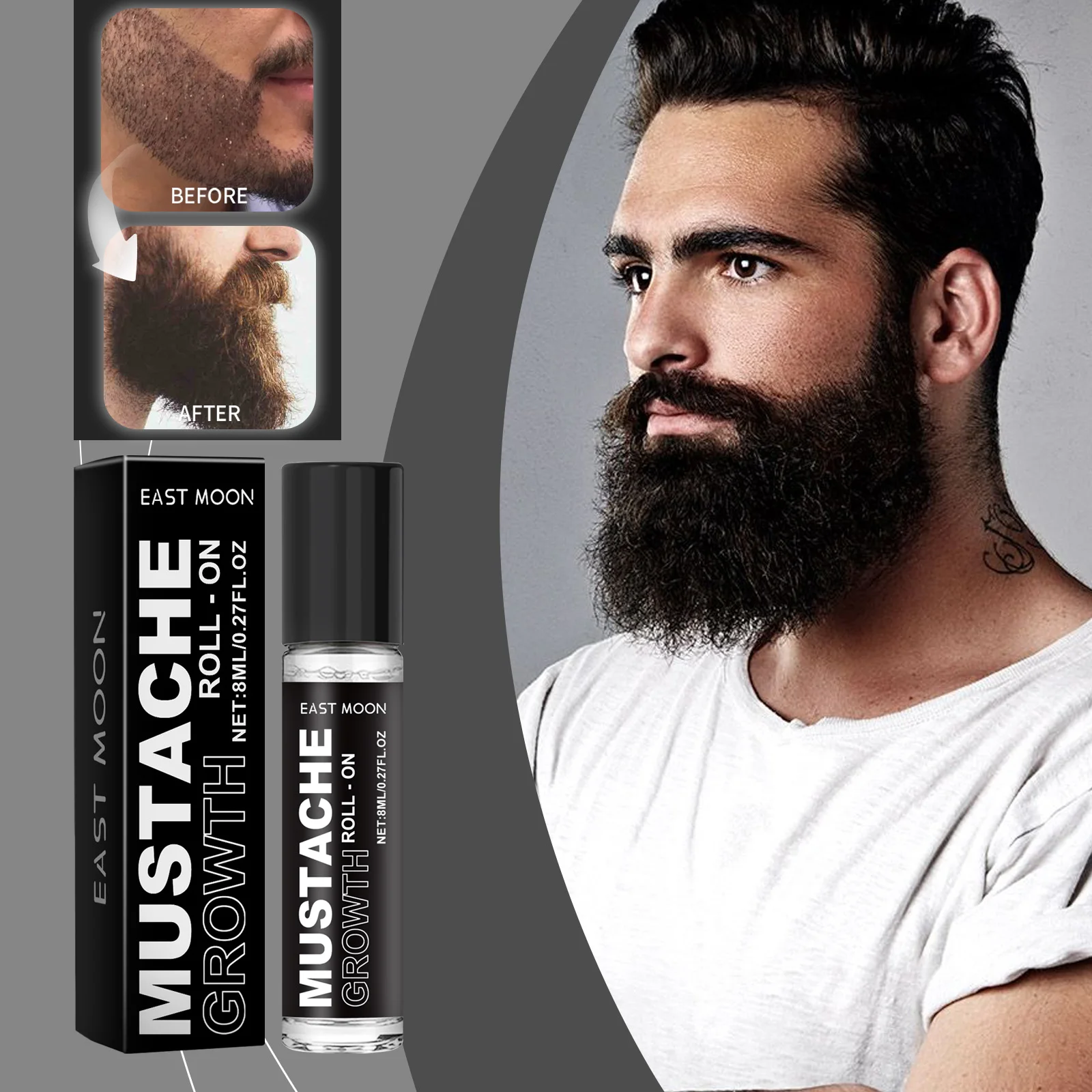 Beard Growth Oil, Fast Growing Beard, Thickener for Men, Nourish & Strengthen