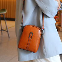 2025 New Fashion Crossbody Bag Women's  All-match Genuine Leather Women's Bag Single Women's Mobile Phone Bag