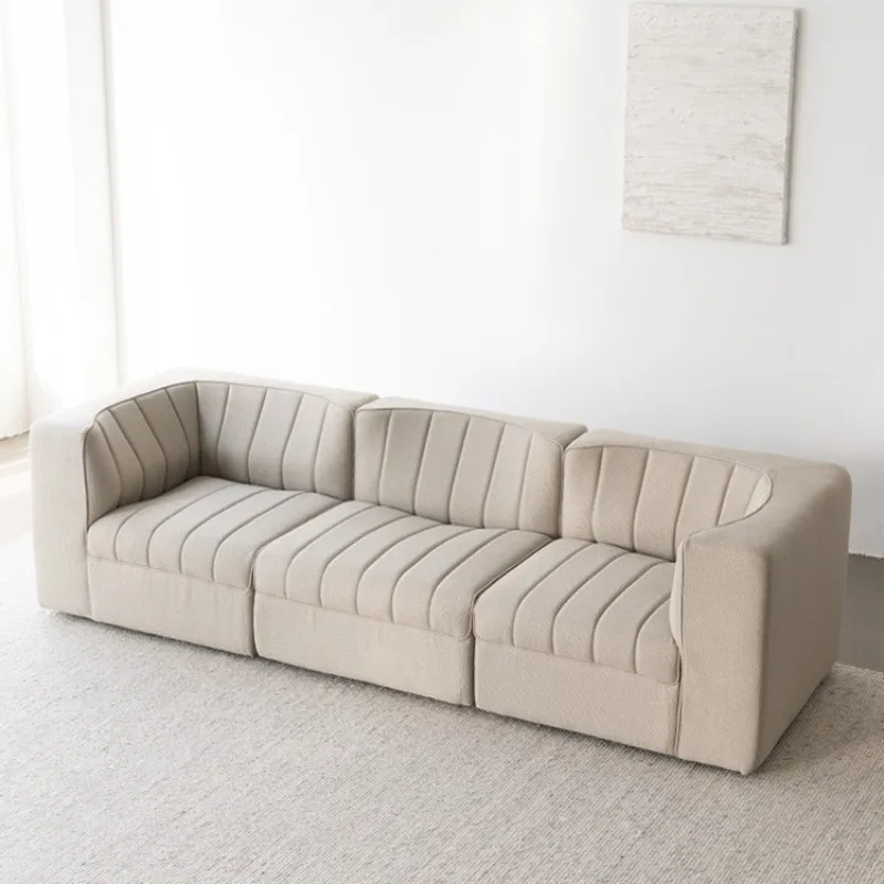 Three-person velvet technology cloth leave-in small apartment straight row hotel sofa