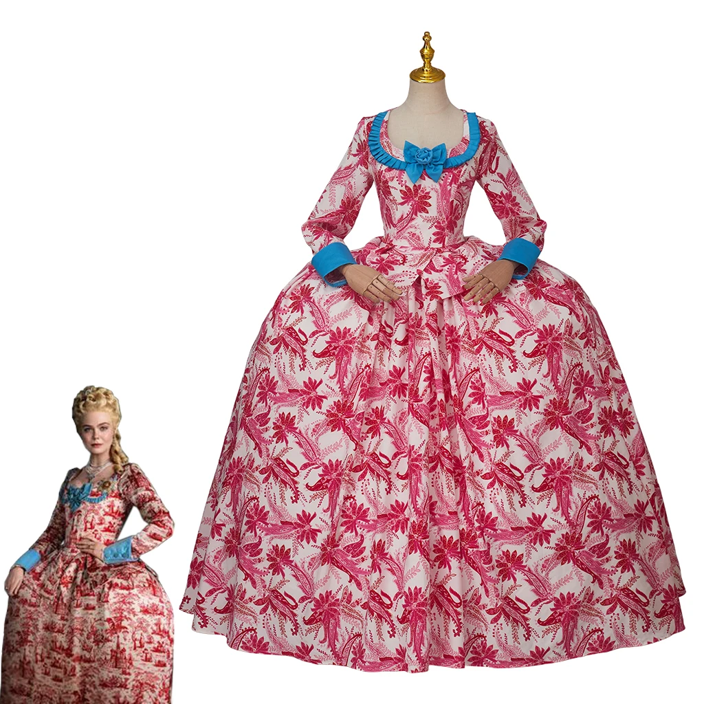 

Костюм для косплея Кэтрин, большое 3, винтажное платье с цветочным принтом, колониальное платье эпохи Возрождения, женское бальное платье Марии-Антуанетты в стиле рококо