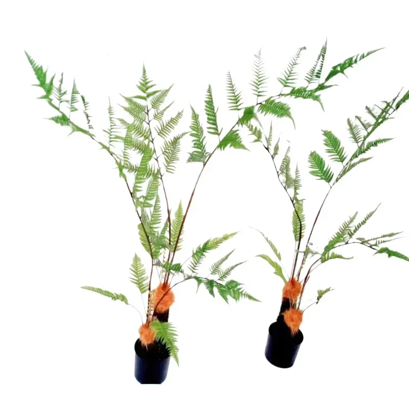 Simulated monkey head fern, golden silk fern fake green plant potted fern indoor zen simulation plant