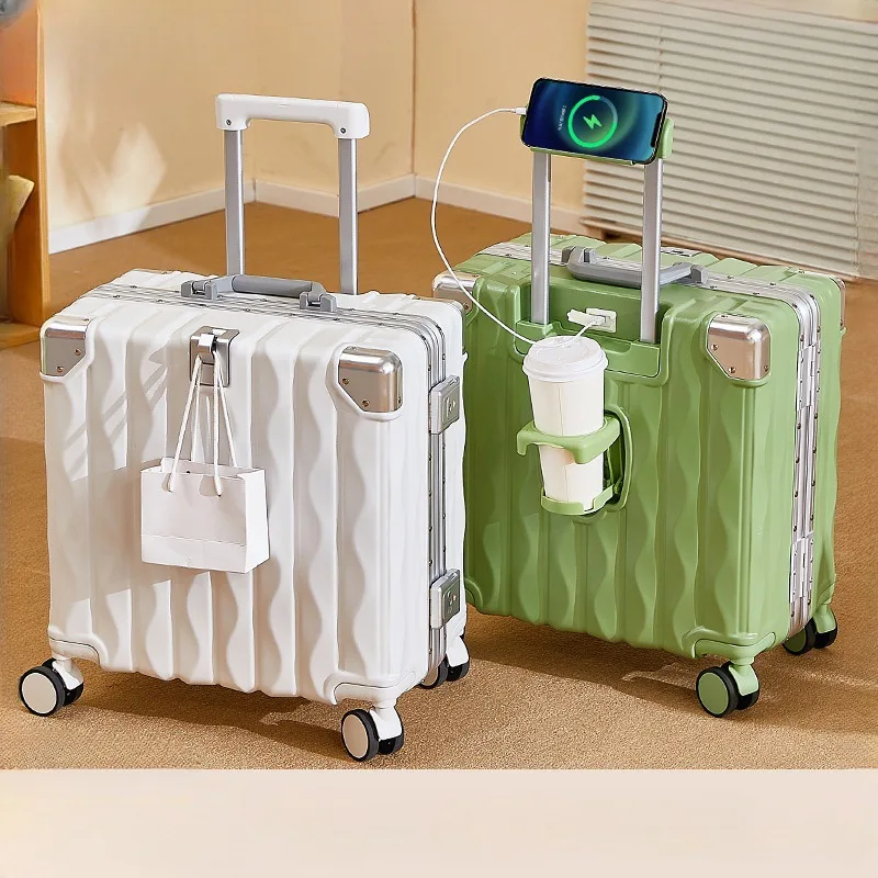 

Small boarding new aluminum frame silent universal wheel tie rod bag