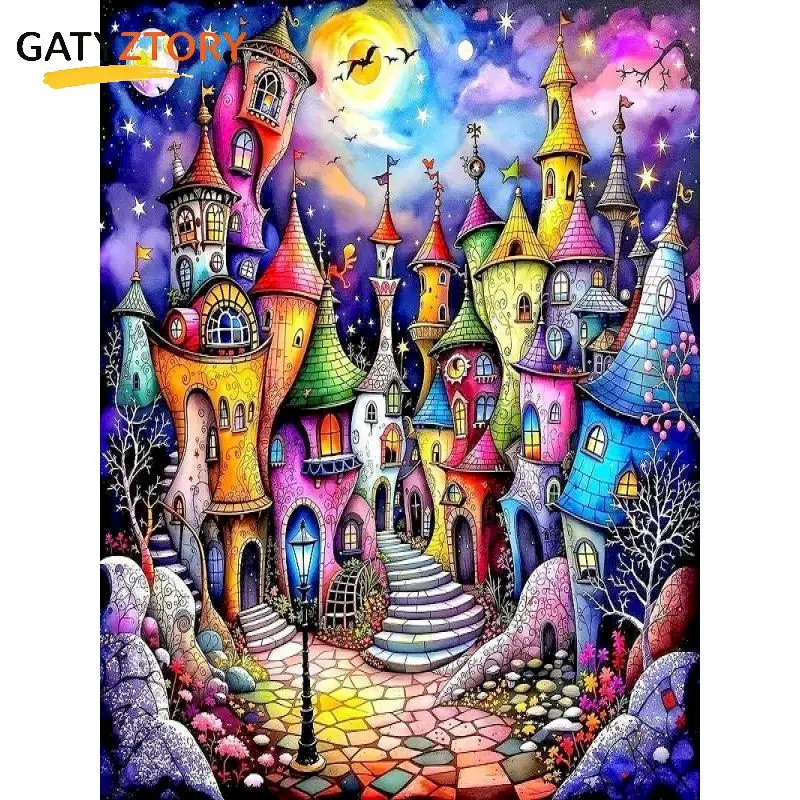 

Painting By Numbers Home Wall Decor Art Supplies Scenery for Adults Beginners Original gifts Digital Oil Number Painting Kits