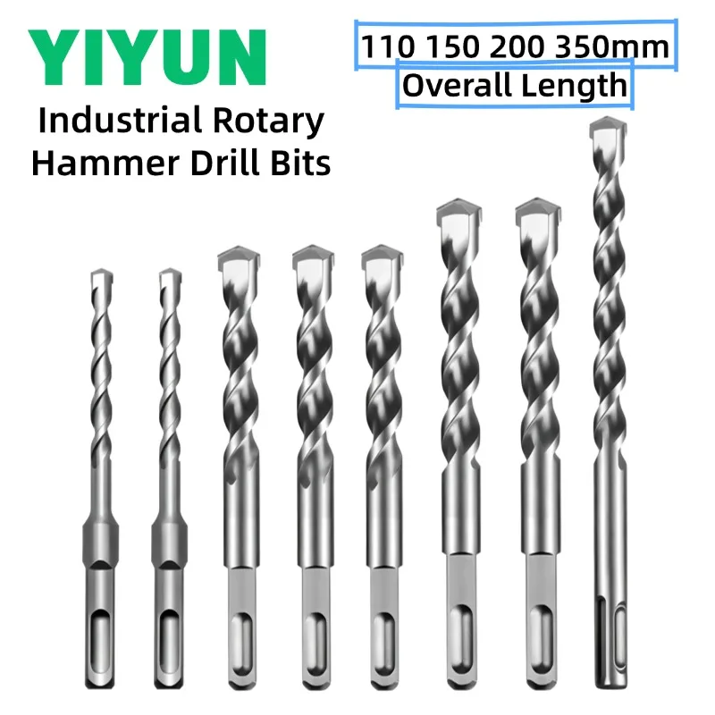 Concrete SDS Plus Rotary Hammer Drill Bits Tungsten Carbide Tip 110 150 200 350mm Wall Brick Block Electric Hammer Masonry Bit