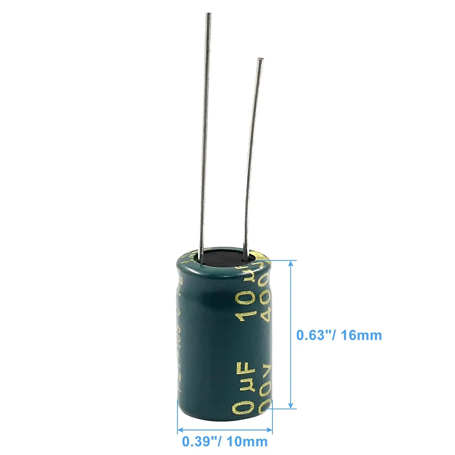 10PCS 400V 10UF Electrolytic Capacitor, 0.39x0.63in High Frequency Aluminum Electrolytic Capacitors for TV LCD Monitor Game DIY