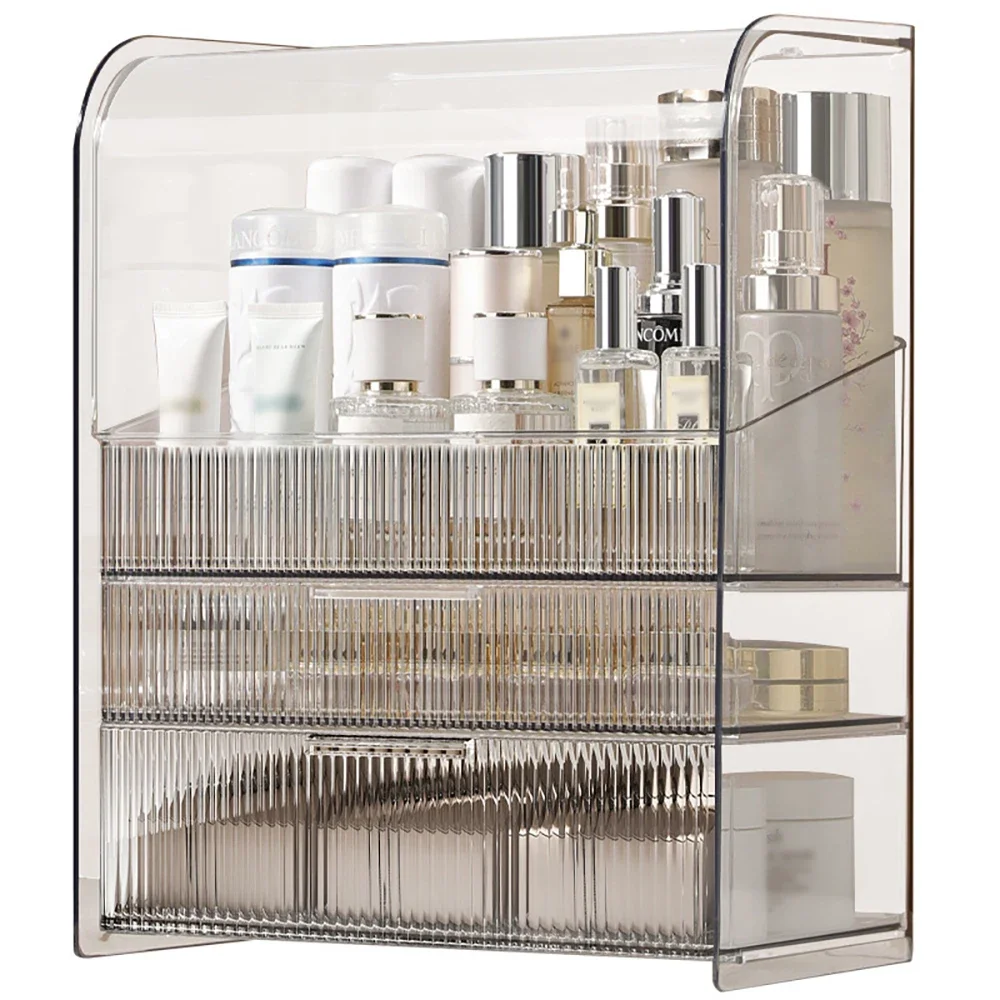 

Luxury Desktop Cosmetics Storage Box Dust-Proof Makeup Organizer for Cotton Lipstick Bathroom Jewelry Organizer for Cosmetics