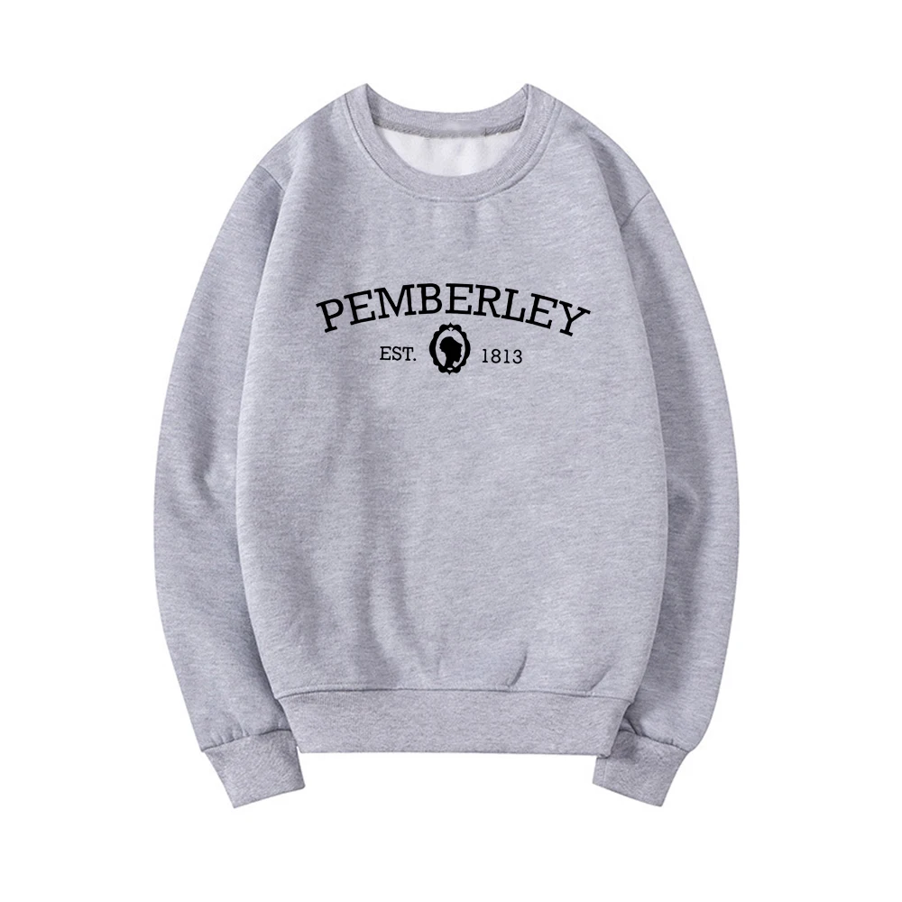 Pemberley Sweatshirt Jane Austen Hoodies Pride and Prejudice Graphic Sweatshirts Women Autumn Winter Pullovers Streetwear Tops