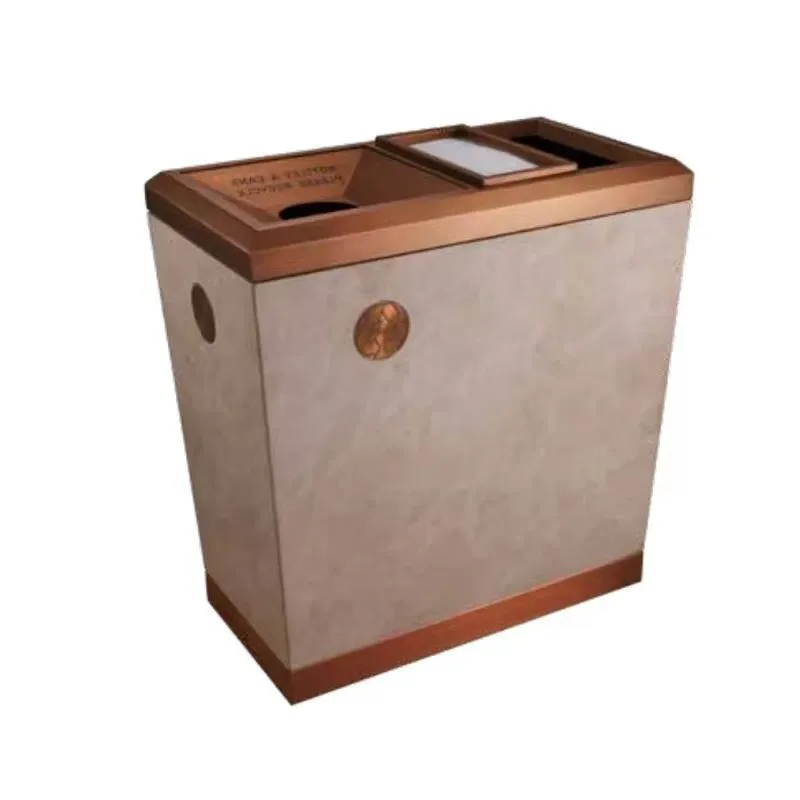 Luxury Marble Trash Can with Ashtray for Hotel Lobby