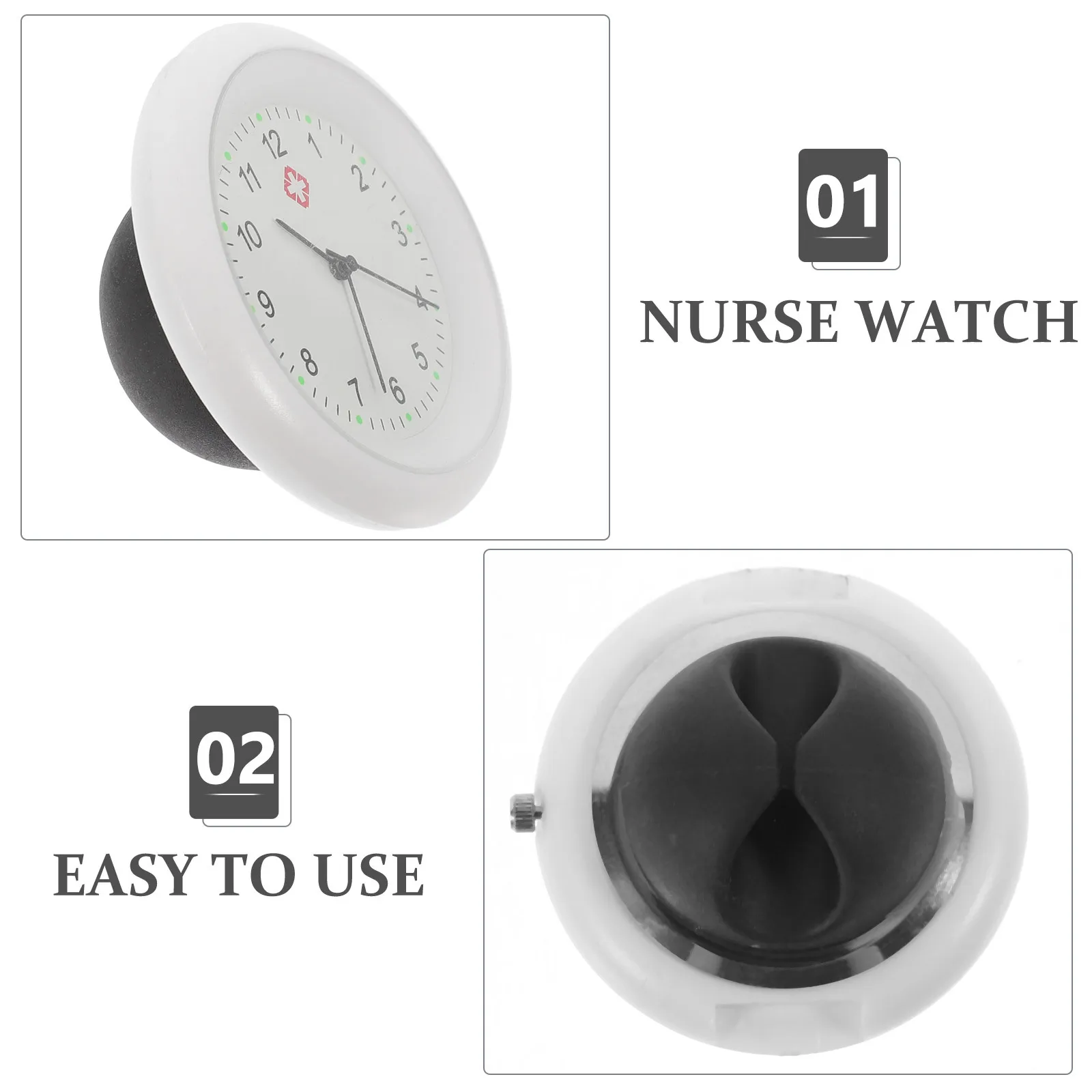 

Portable Nurse Watch Medical Stethoscope Clip-on Practical Durable Lightweight Small Size Easy Carry Simple Design Accurate