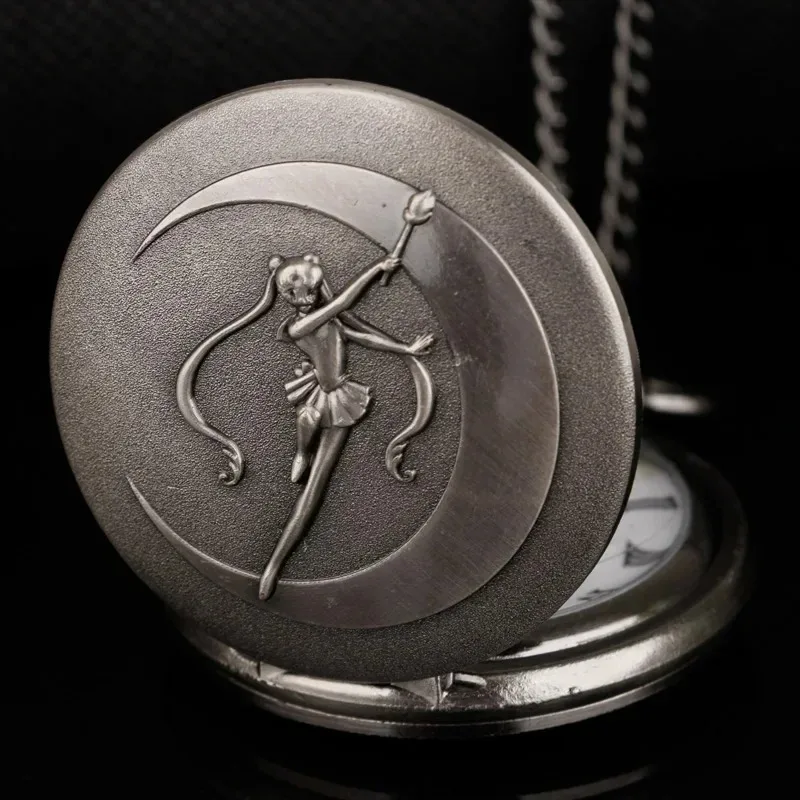 ファッションヴィンテージクォーツ懐中時計キッズペンダントネックレスギフトシンプルなデザインメンズレディース腕時計チェーン付き