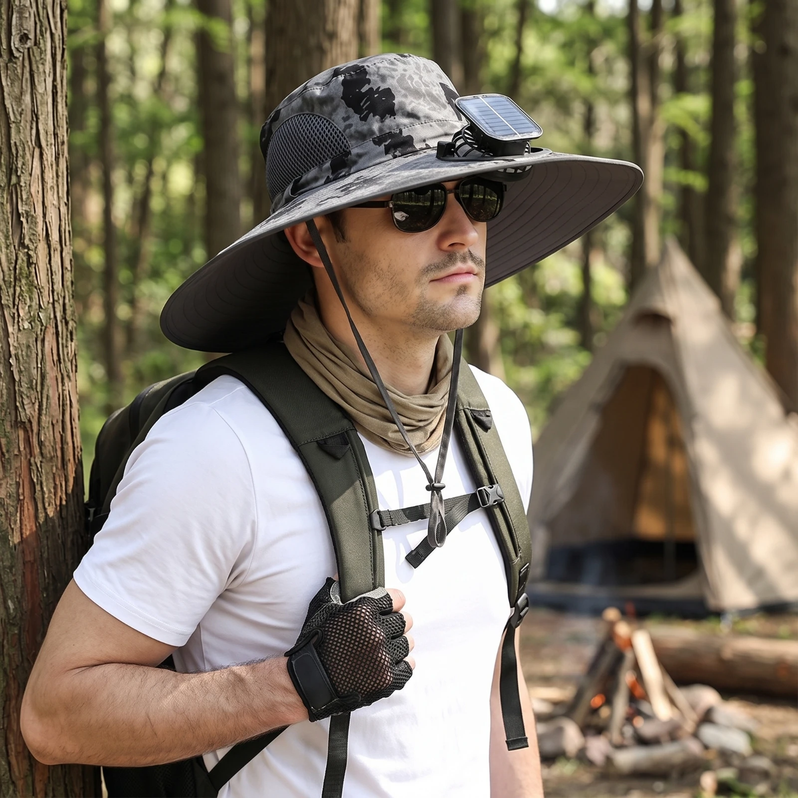 Solar Fan Hat Cooling Hat with Solar Fan Hands-Hands-off Energy-Saving for Anglers, Hiking, Gardening