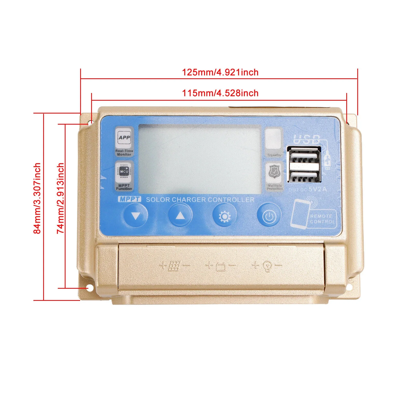 50A MPPT Solar Charge Controller for 12V 24V Batteries Real Time Temp Current Display Auto Recovery Protection