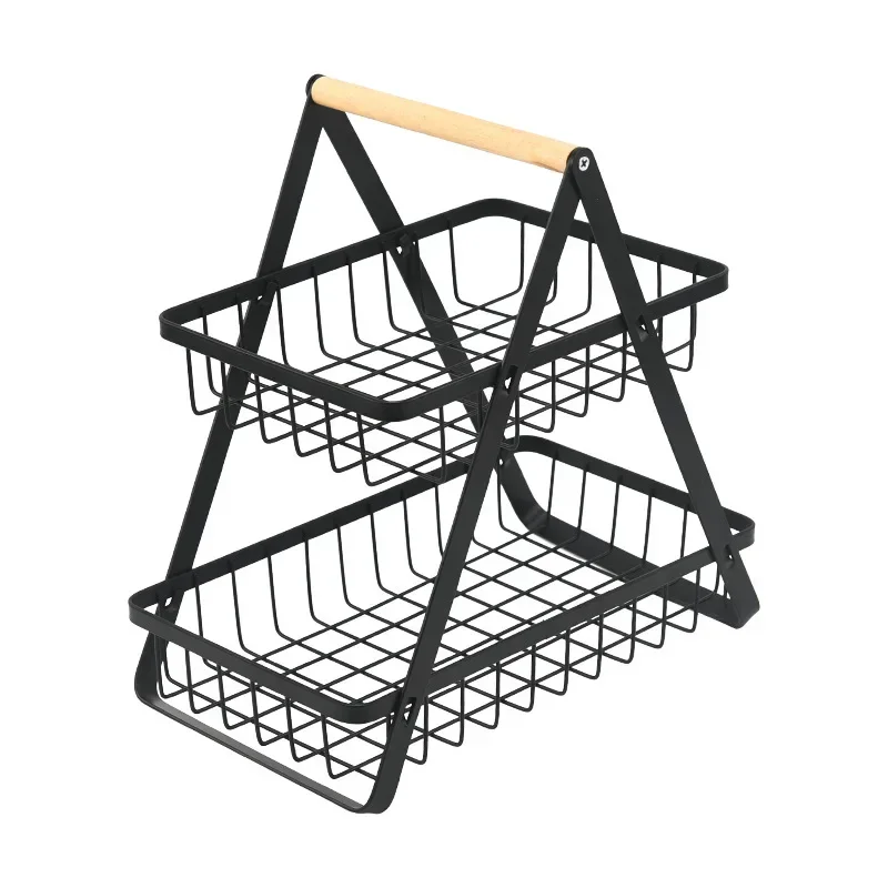 

y 2-уровневая металлическая корзина для фруктов, металлическая кухонная съемная корзина для фруктов, столешница, домашняя кухня, металлические стеллажи для хранения фруктов, органайзер