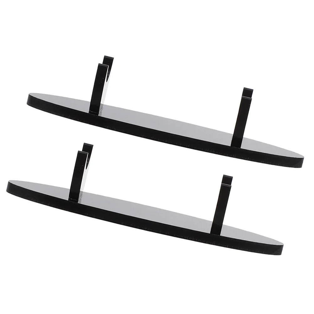 

2 Pcs Nice Holder Acrylic Pen Stand for Office Eyebrow Organizer 127X3CM Storage Rack Black Display