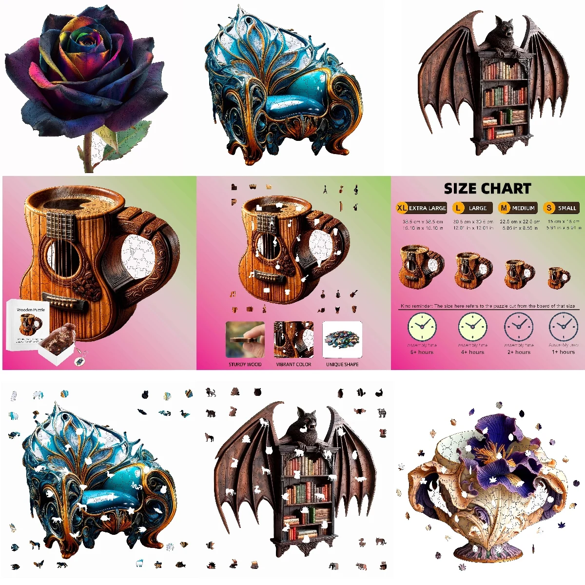 

Wooden Puzzles Challenge Your Brain, Making The Perfect Choice For Birthdays And Holidays With Colorful Christmas Gifts