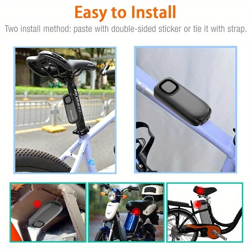 YNF 113dB Hochleistungs-Vibrationssensor-Fahrrad-Sicherheitsalarm, Ausgestattet mit Fernbedienung, Einfaches Ein- und Ausschalten – Detail 7
