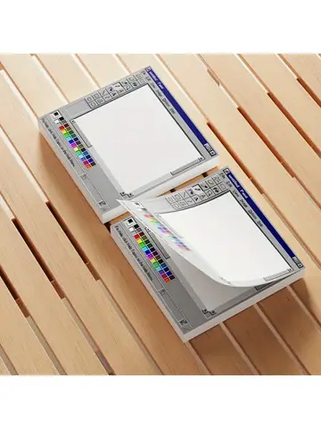Vintage Computer Drawing Sticky Notes 50 Sheets - Ideal for Artists & Office Use,Durable Adhesive Notes, Sticky Notes for Office